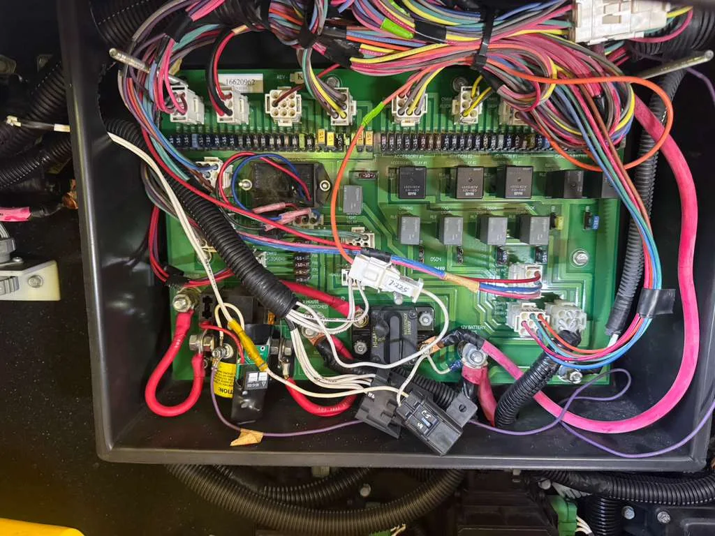 RV electrical panel work during solar installation