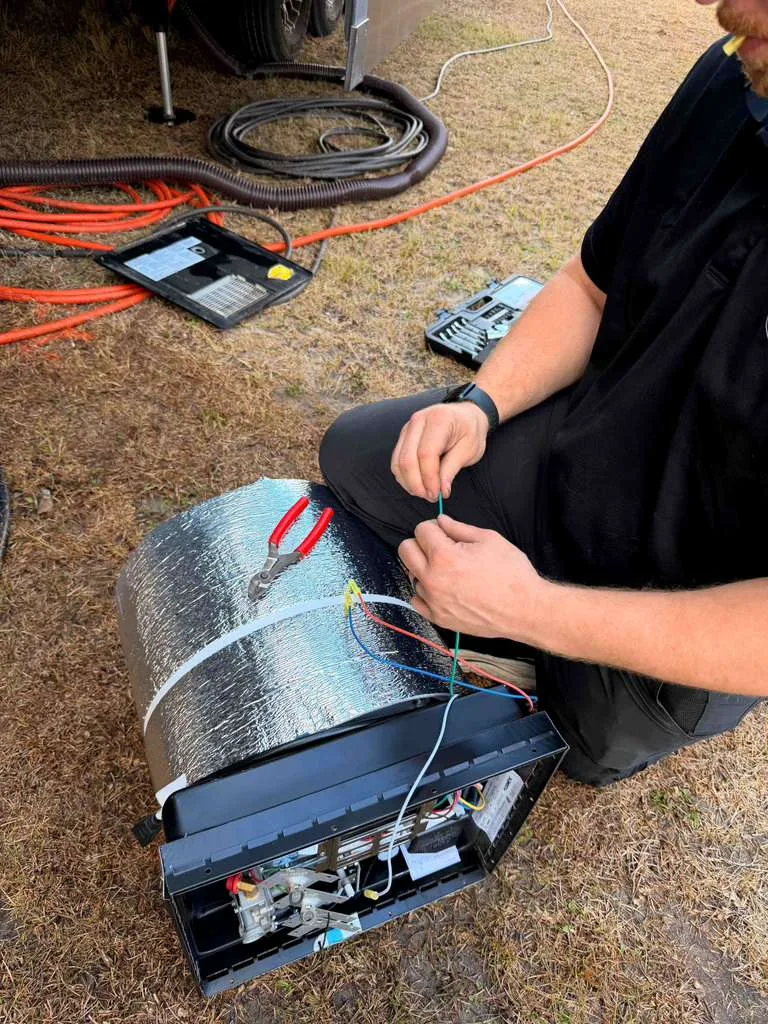 Wiring a new RV water heater during replacement in Palm City FL